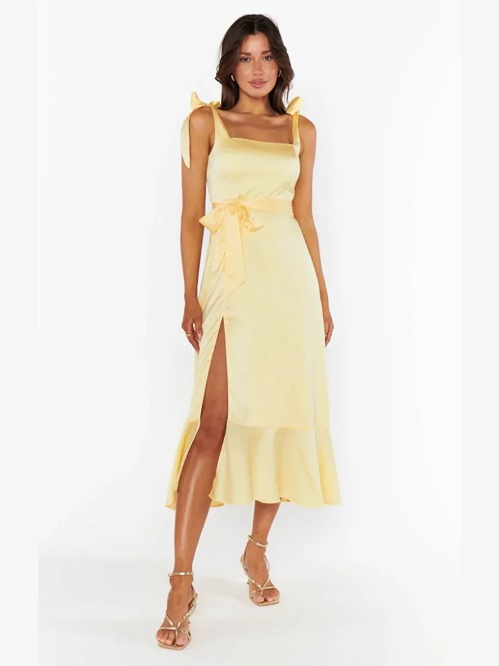 Show Me Your MuMu Butter Yellow Sleeveless Bridesmaid Dress - Picture 4 of 16